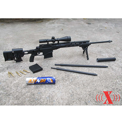 1/6 MSR 狙击枪 塑料 模型 黑色 X-004C