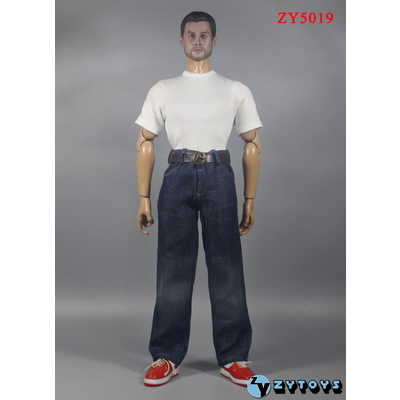 ZYTOYS 1/6 男装 白色T恤短袖+牛仔裤 ZY5019