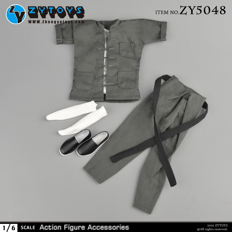 ZYTOYS 1:6 ZY5048 灰色短袖唐装衣服