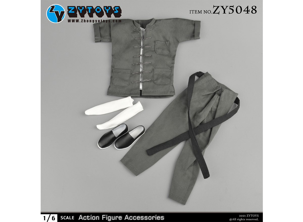 ZYTOYS 1:6 ZY5048 灰色短袖唐装衣服