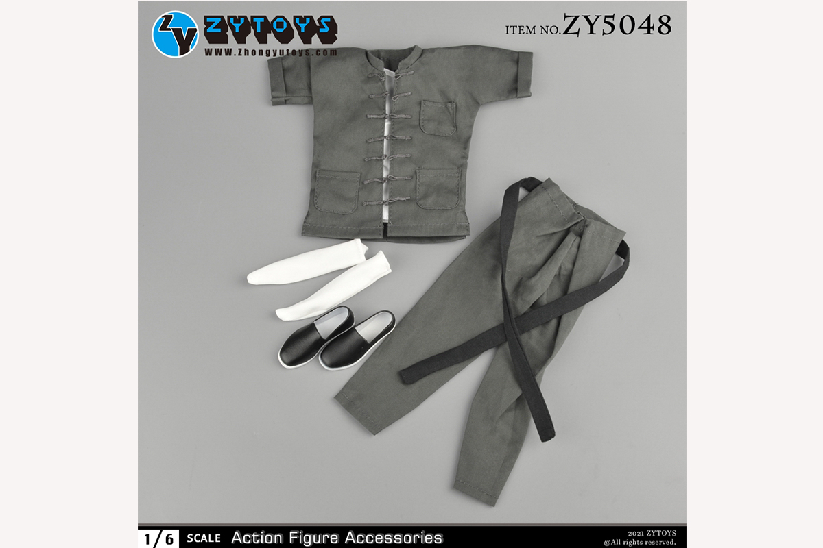 ZYTOYS 1:6 ZY5048 灰色短袖唐装衣服