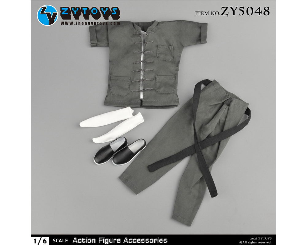 ZYTOYS 1:6 ZY5048 灰色短袖唐装衣服