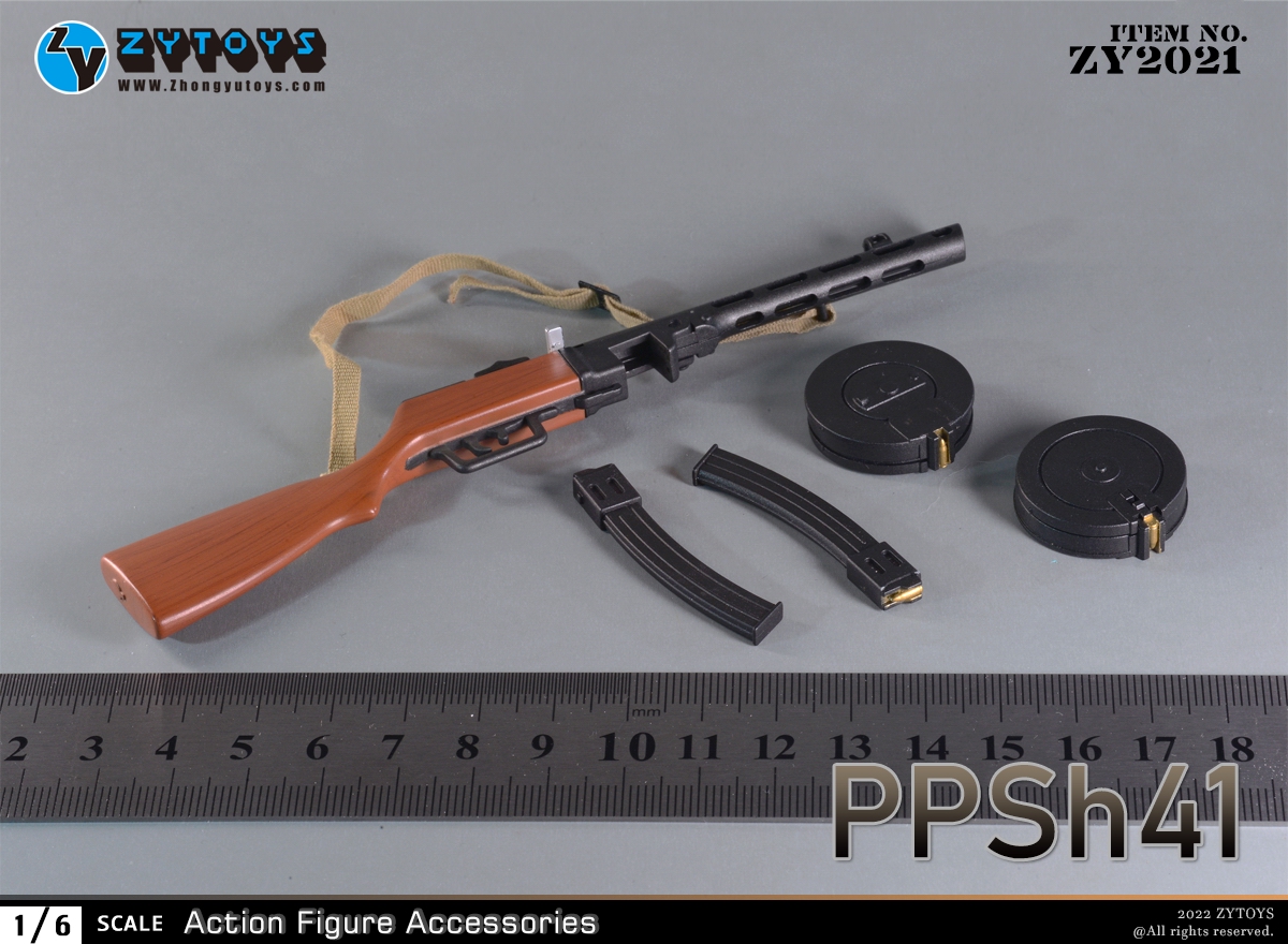 ZYTOYS ZY2021 1/6比例兵人配件 波波沙 PPSh41(图1)