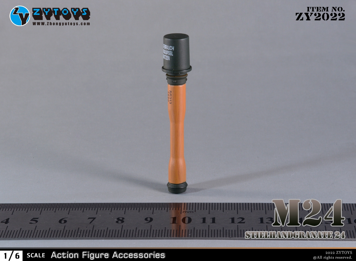 ZY2022：1:6 M24 德军手榴弹 塑料模型(图1)