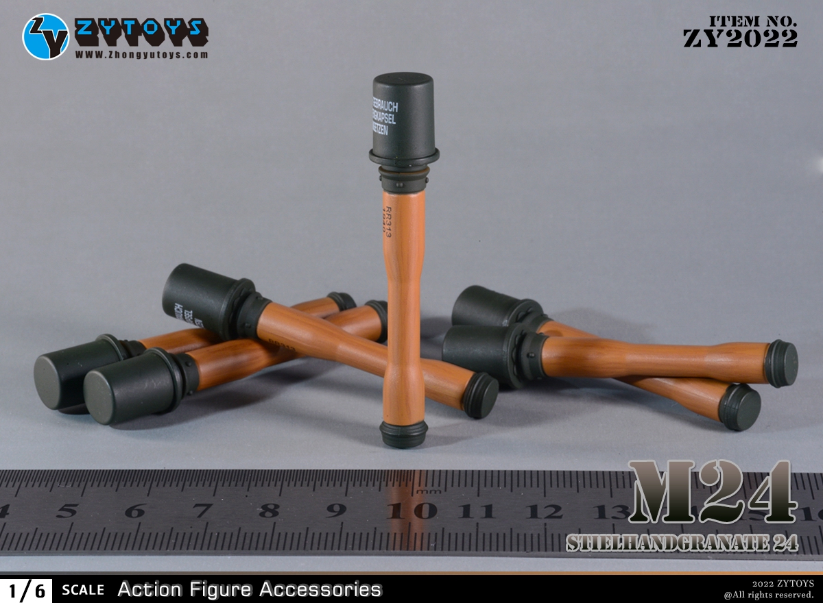 ZY2022：1:6 M24 德军手榴弹 塑料模型(图2)