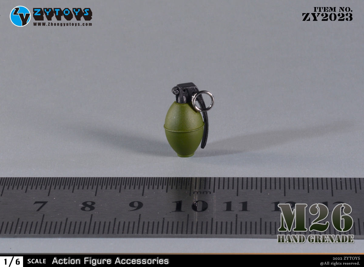 ZYTOYS ZY2023 1/6比例兵人配件 美军M26手榴弹(图1)