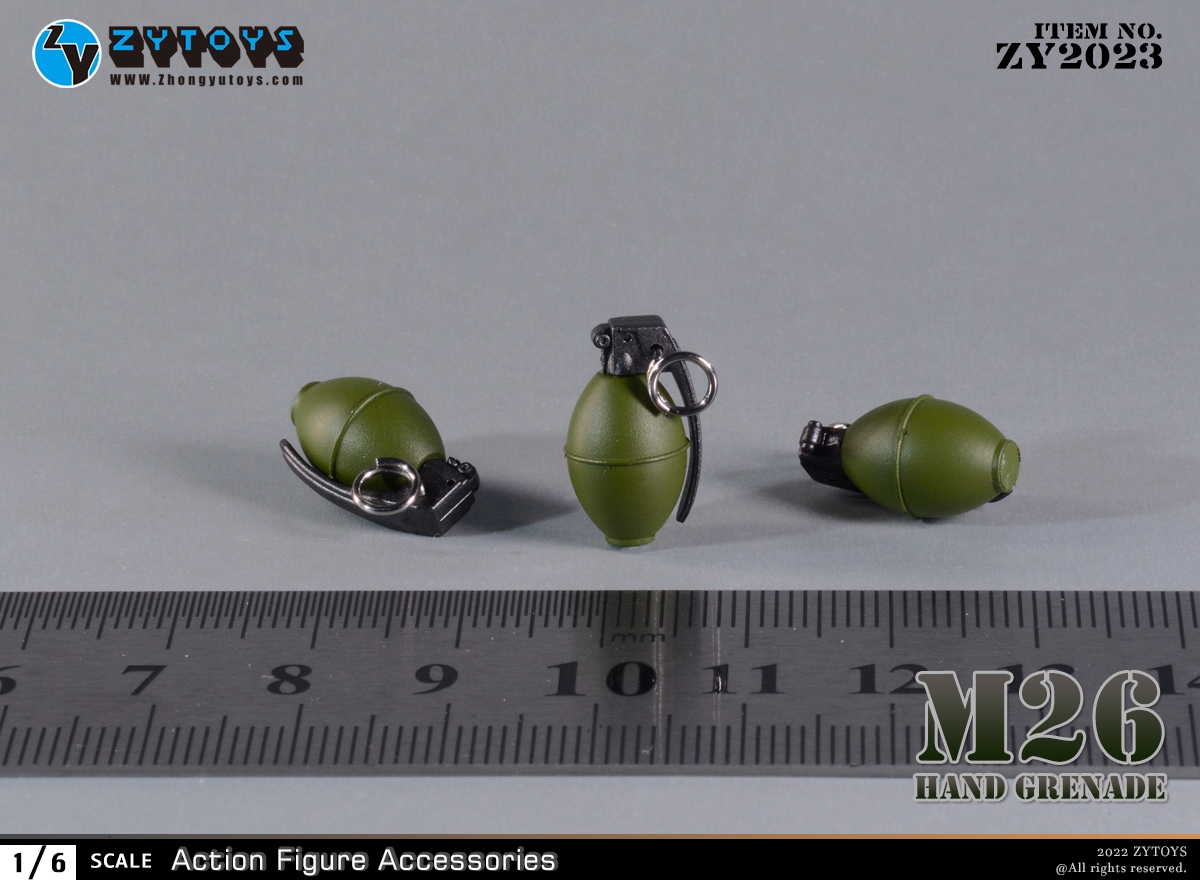 ZYTOYS ZY2023 1/6比例兵人配件 美军M26手榴弹(图2)