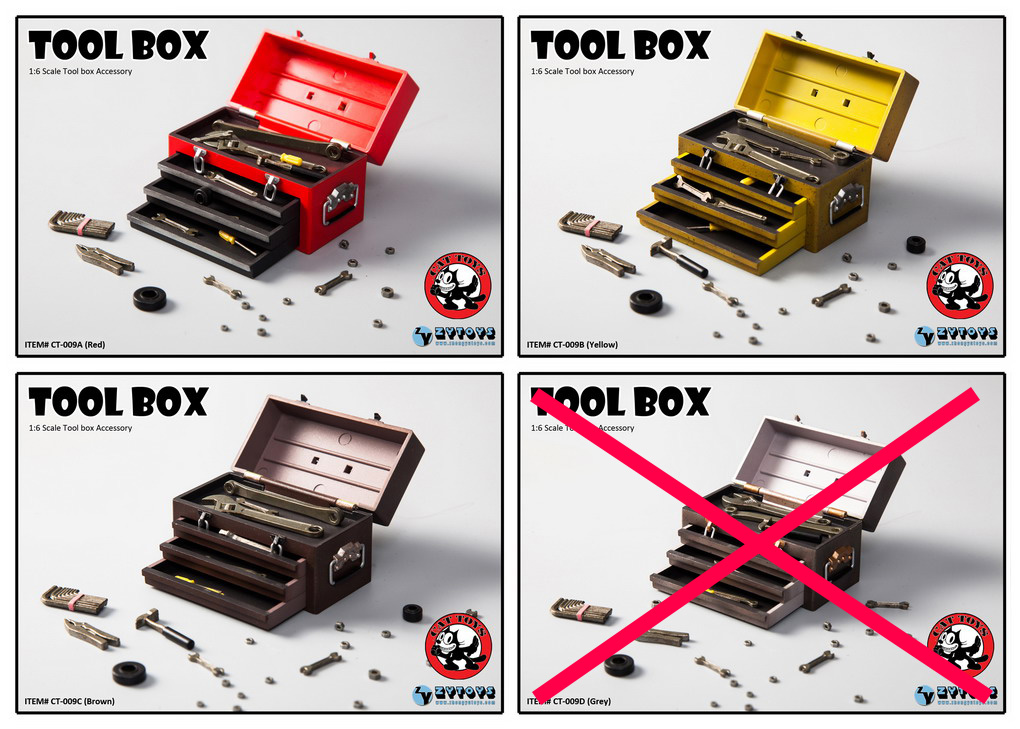 ZYTOYS/CAT TOYS 1/6 工具箱 CT009 模型 3色