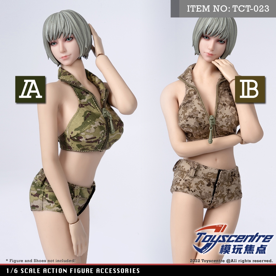 Toys sentre 1/6 女装 迷彩短裤套装(Multicam & AOR1)TCT-023