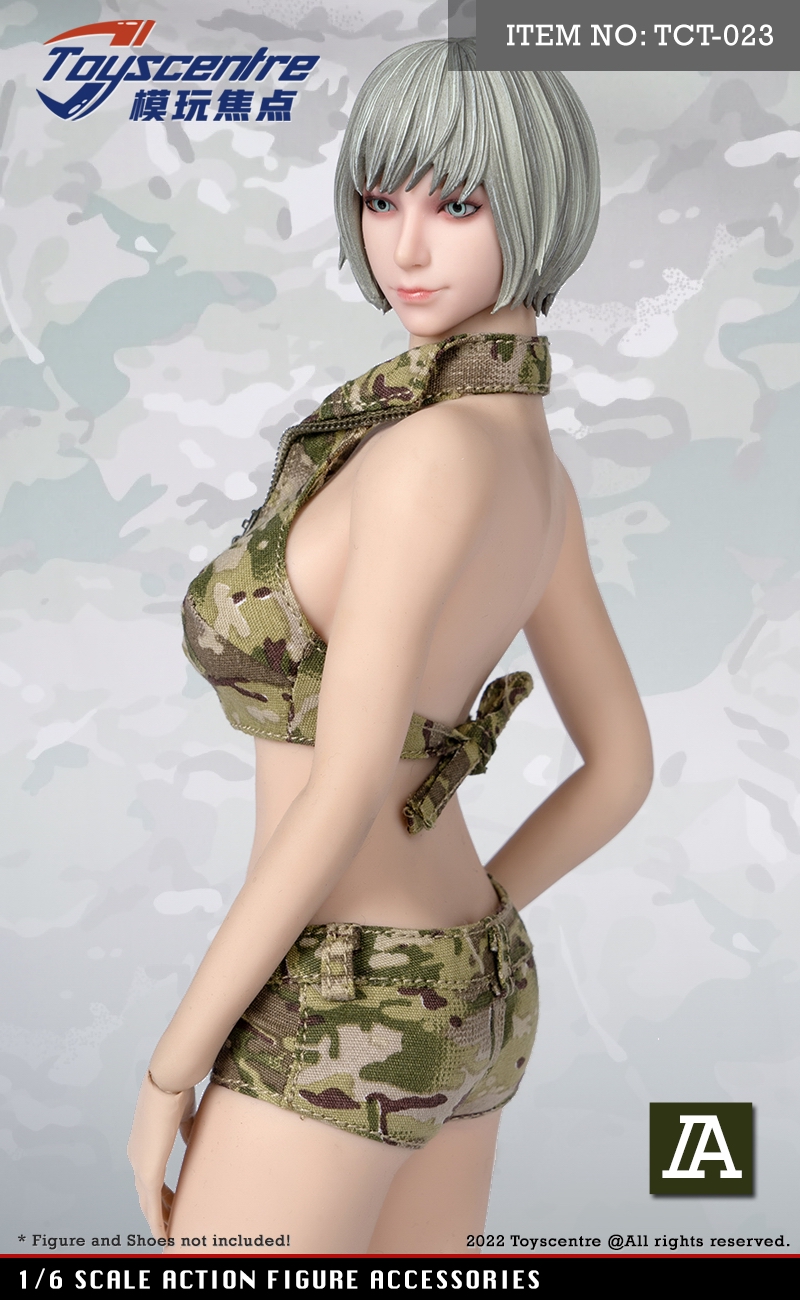 Toys sentre 1/6 女装 迷彩短裤套装(Multicam & AOR1)TCT-023(图3)