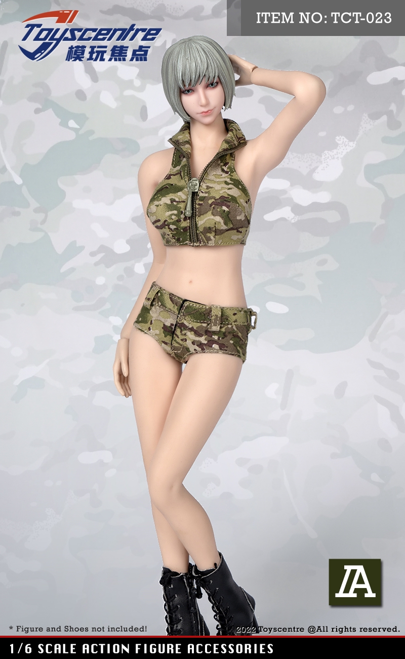 Toys sentre 1/6 女装 迷彩短裤套装(Multicam & AOR1)TCT-023(图1)