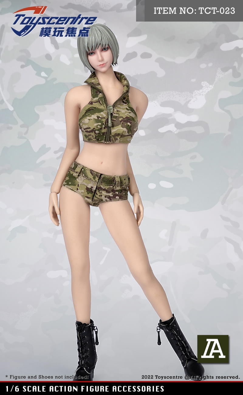 Toys sentre 1/6 女装 迷彩短裤套装(Multicam & AOR1)TCT-023(图2)