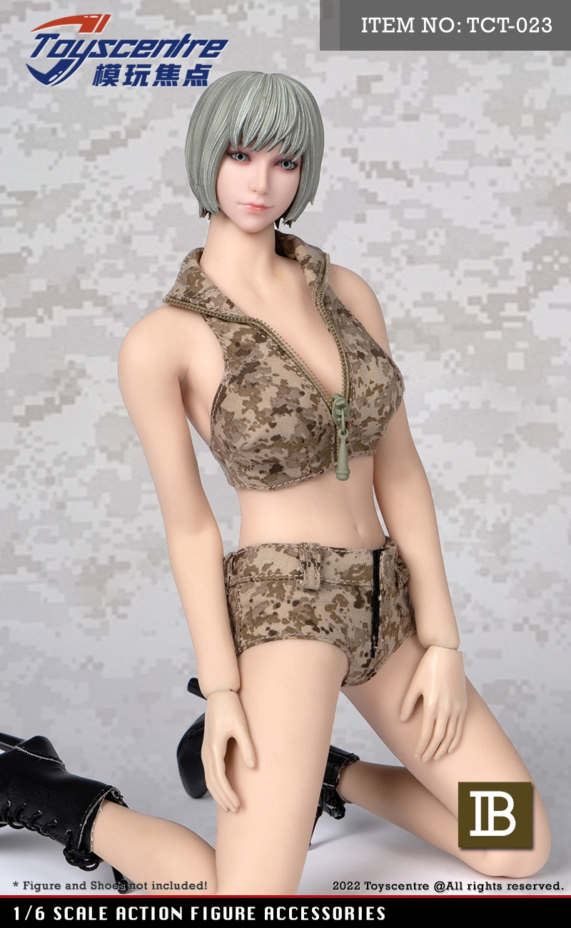 Toys sentre 1/6 女装 迷彩短裤套装(Multicam & AOR1)TCT-023(图7)