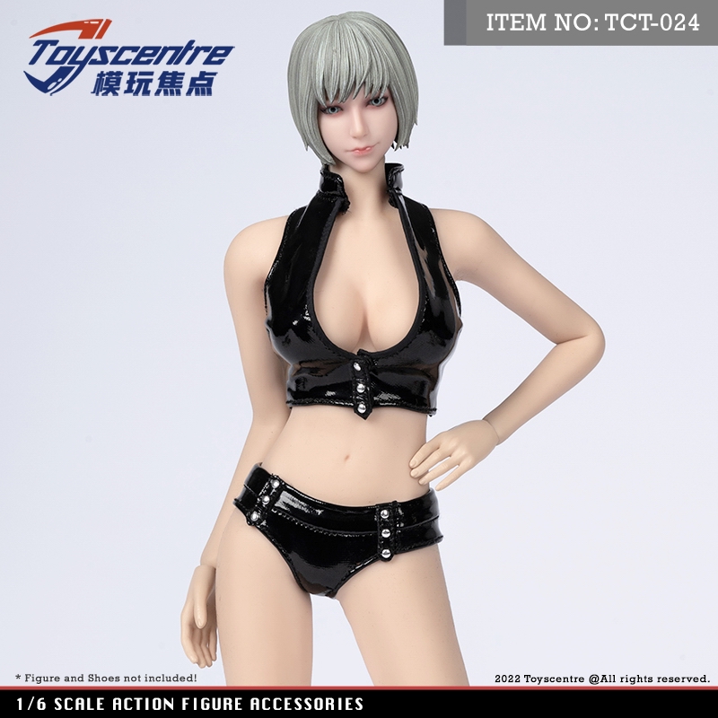 Toys sentre 1/6 女装 黑色皮背心+皮短裤套装 兵人人偶  TCT-024