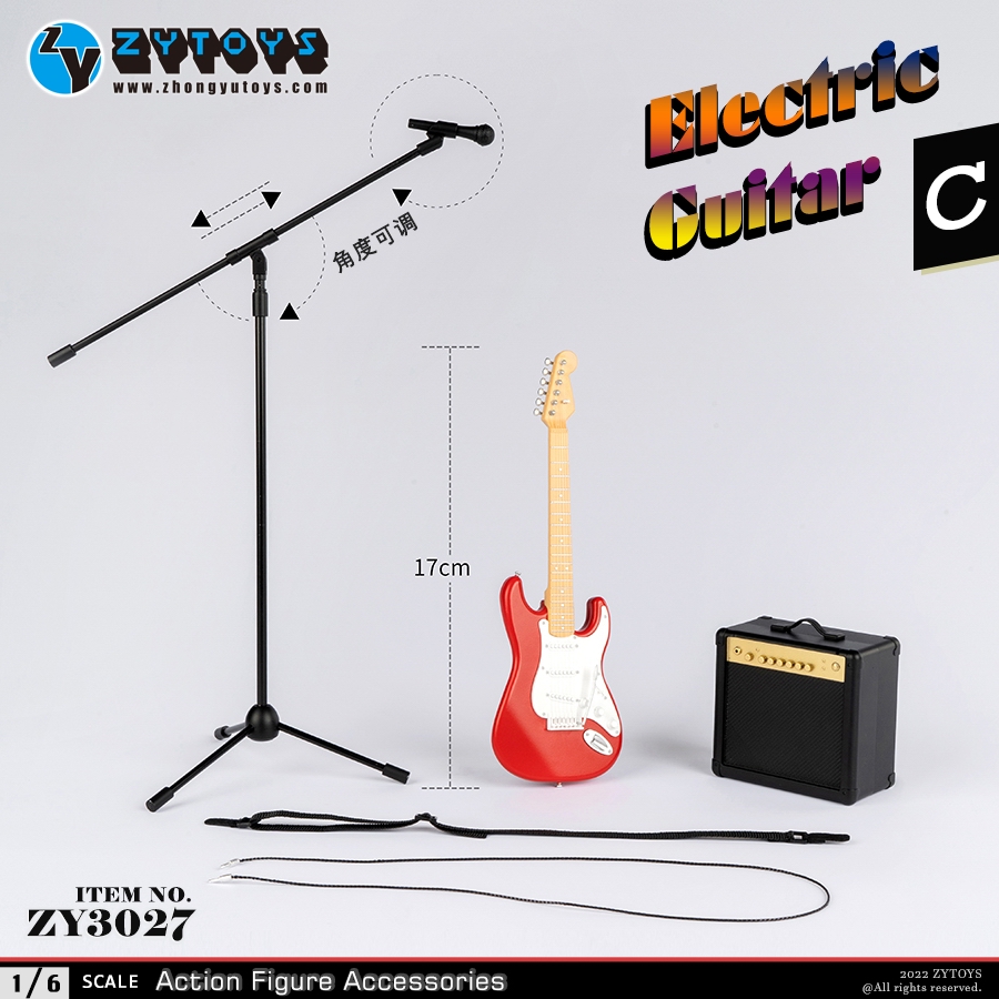 ZYTOYS 电吉他 1/6塑料 手办人偶模型 ZY3027（3个颜色）(图7)