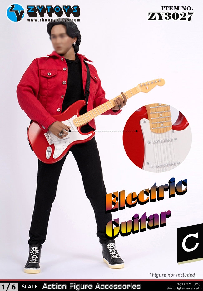 ZYTOYS 电吉他 1/6塑料 手办人偶模型 ZY3027（3个颜色）(图4)