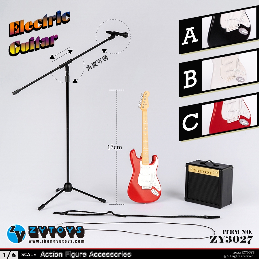 ZYTOYS 电吉他 1/6塑料 手办人偶模型 ZY3027（3个颜色）(图3)
