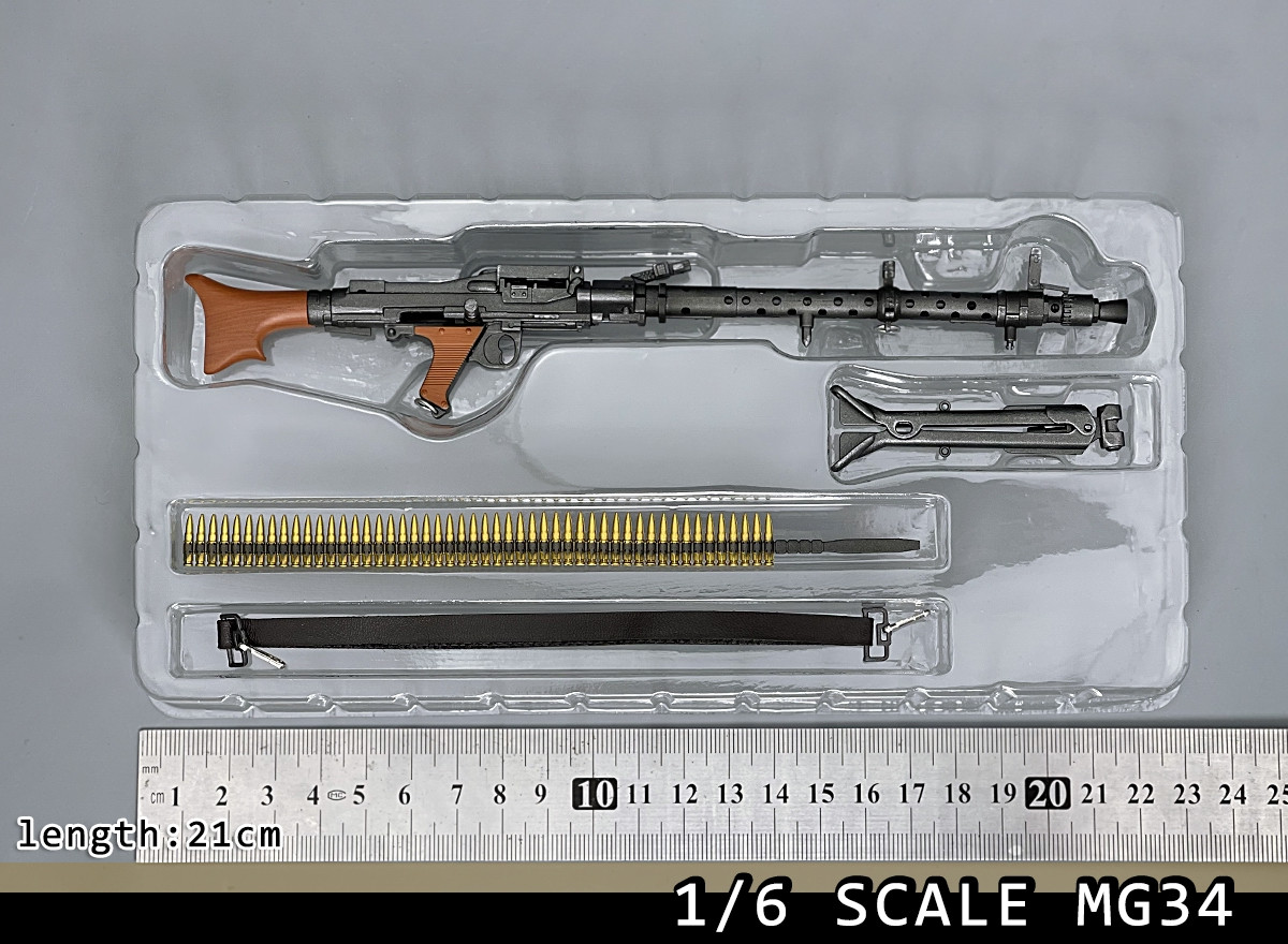 1/6 兵人 手办 塑料模型 WWII 德军 MG34 (图1)