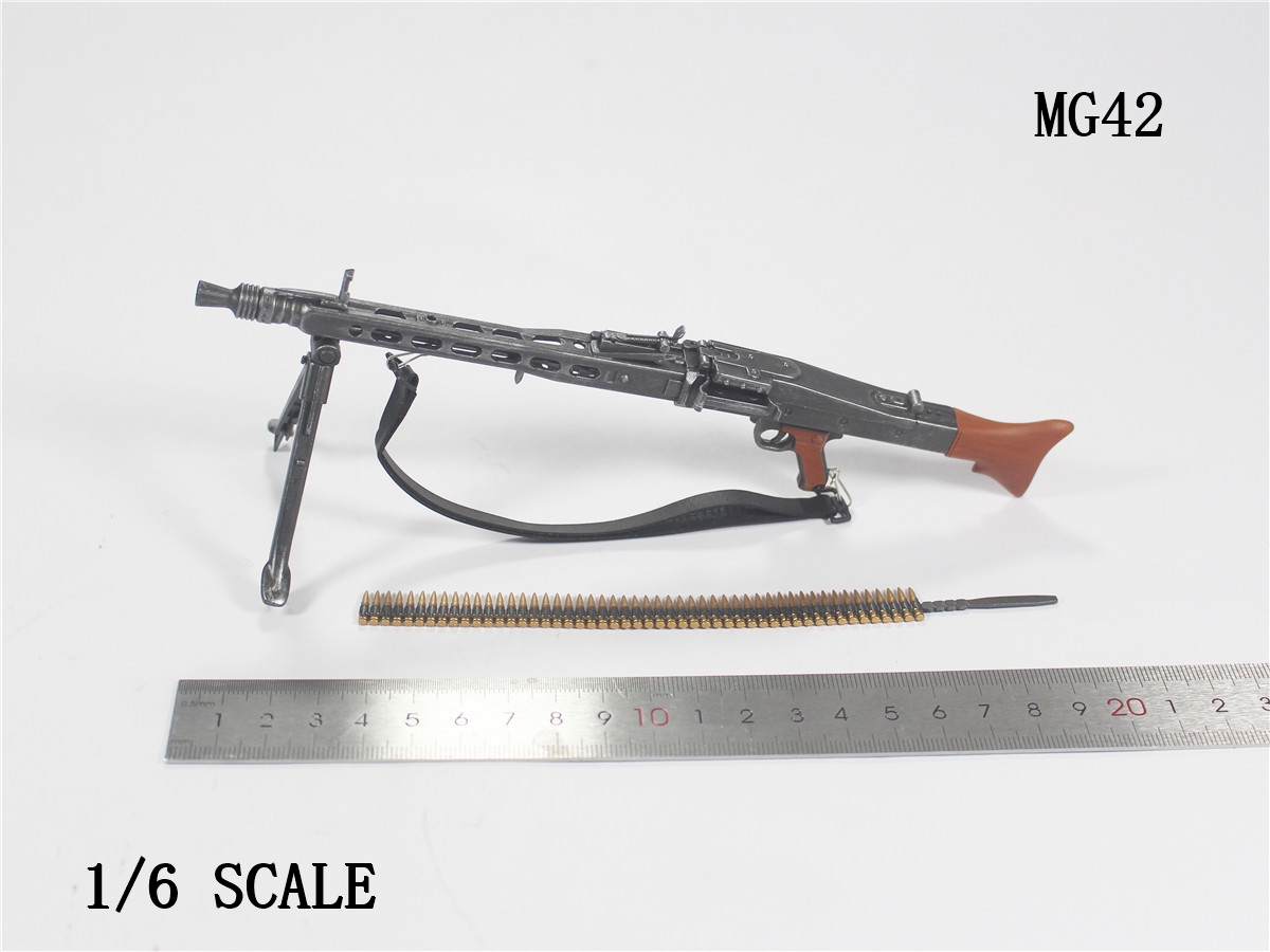 1/6 兵人 手办 塑料模型 WWII 德军 MG42 通用机枪