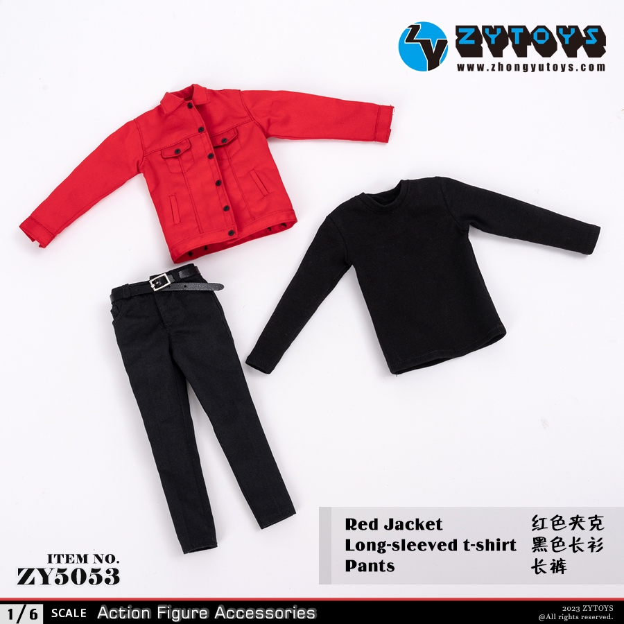 ZYTOYS-1/6 ZY5053 男款红色衣服套装 工装(图1)