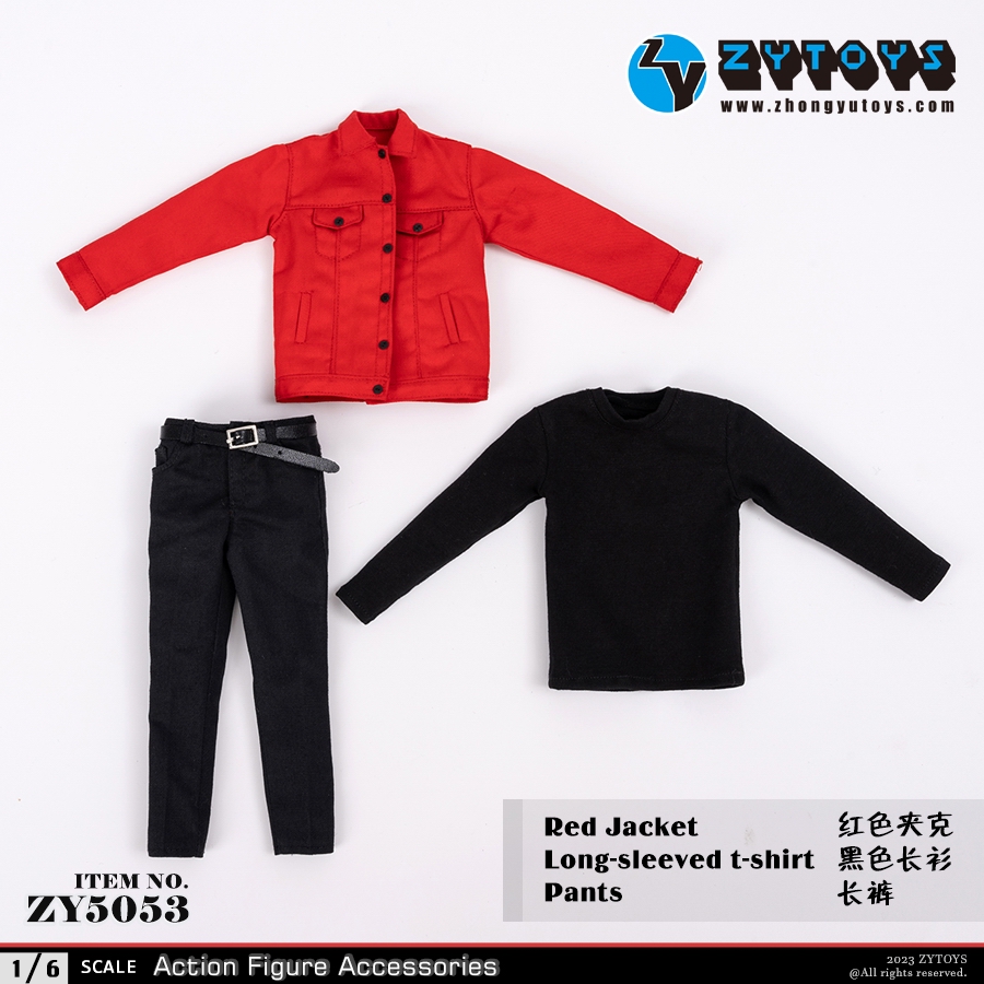 ZYTOYS-1/6 ZY5053 男款红色衣服套装 工装(图2)