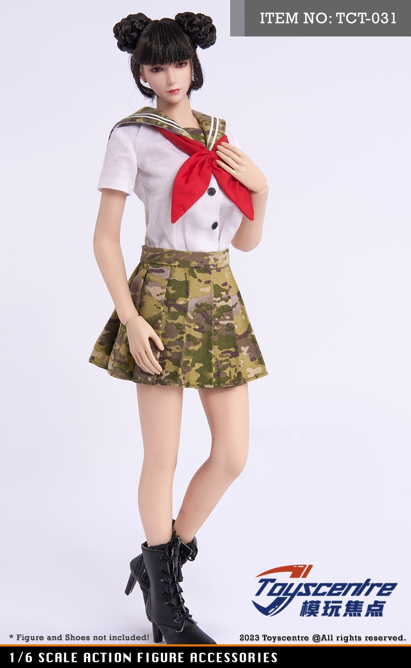 TCT-031女款 1/6 学生装上衣+CP色 JK 裙子套装 (图1)