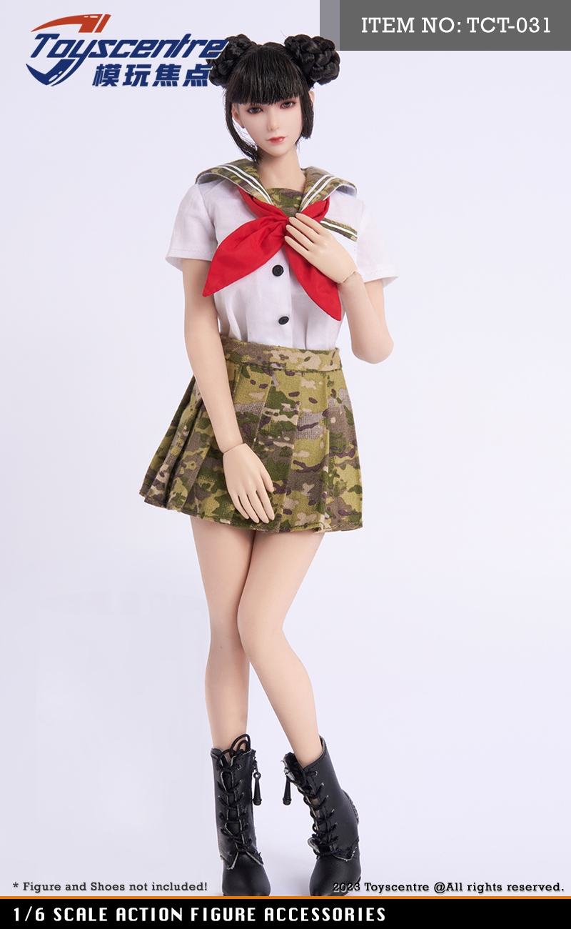 TCT-031女款 1/6 学生装上衣+CP色 JK 裙子套装 (图3)