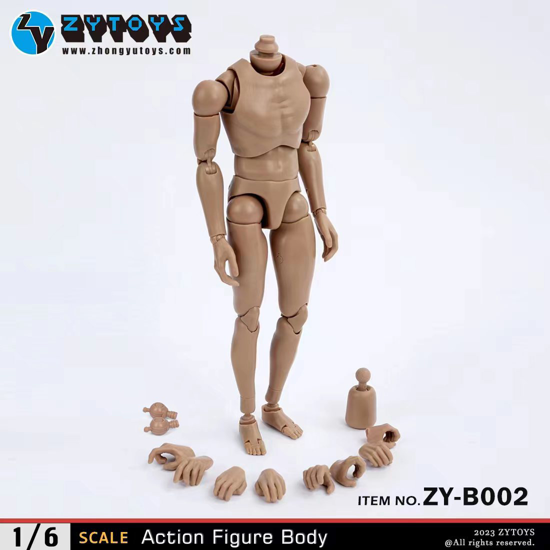 ZYTOYS 1/6 男款 BODY 素体  ZY-B002 改款版 黄肤色 宽肩(图1)