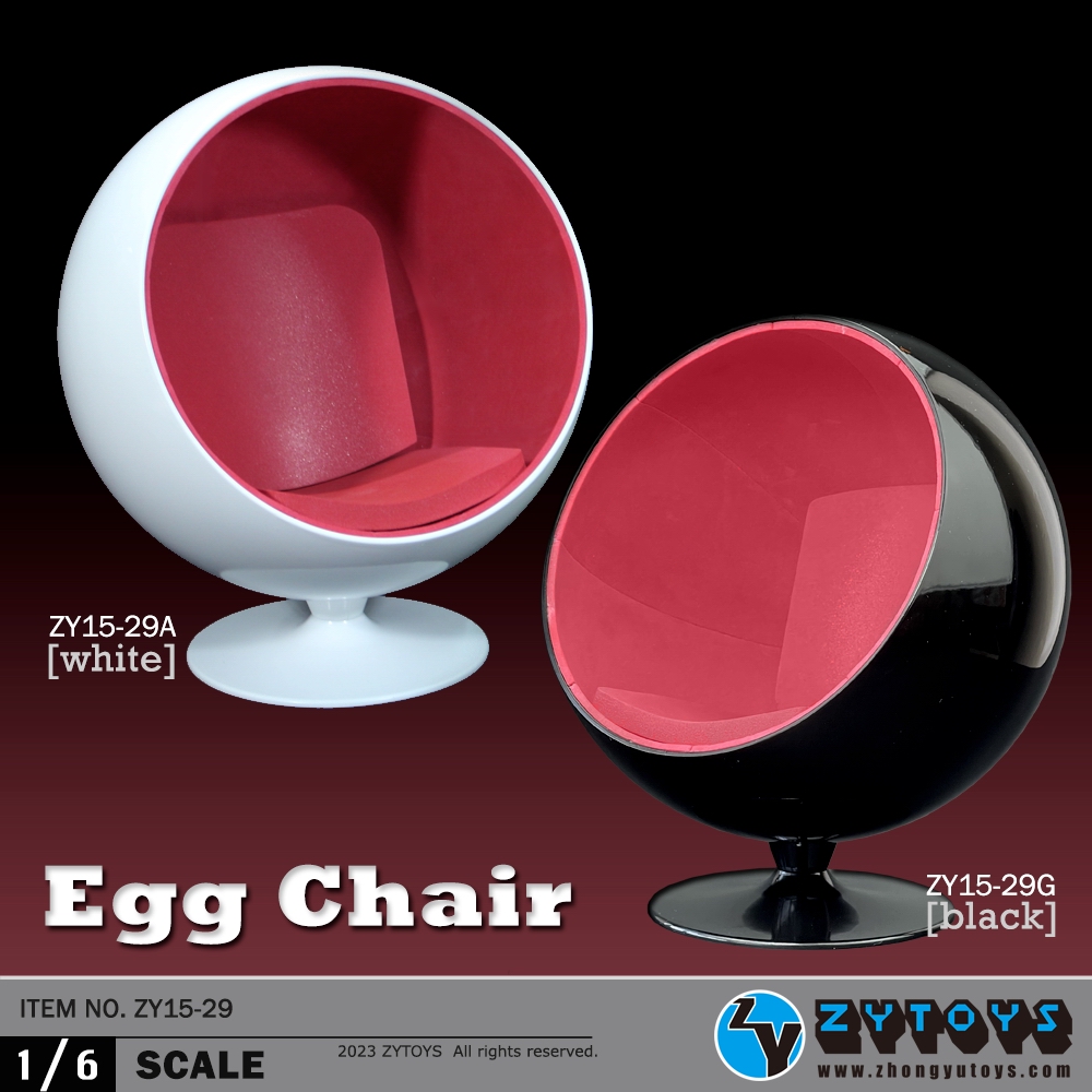 ZYTOYS-1/6 比例 太空椅 Egg Chair  (ZY15-29)(图1)