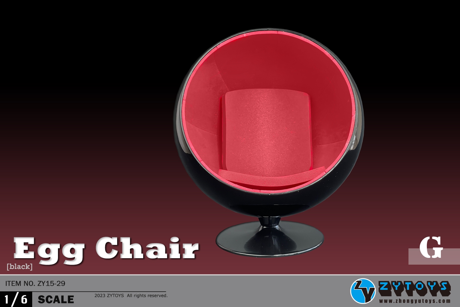 ZYTOYS-1/6 比例 太空椅 Egg Chair  (ZY15-29)(图6)