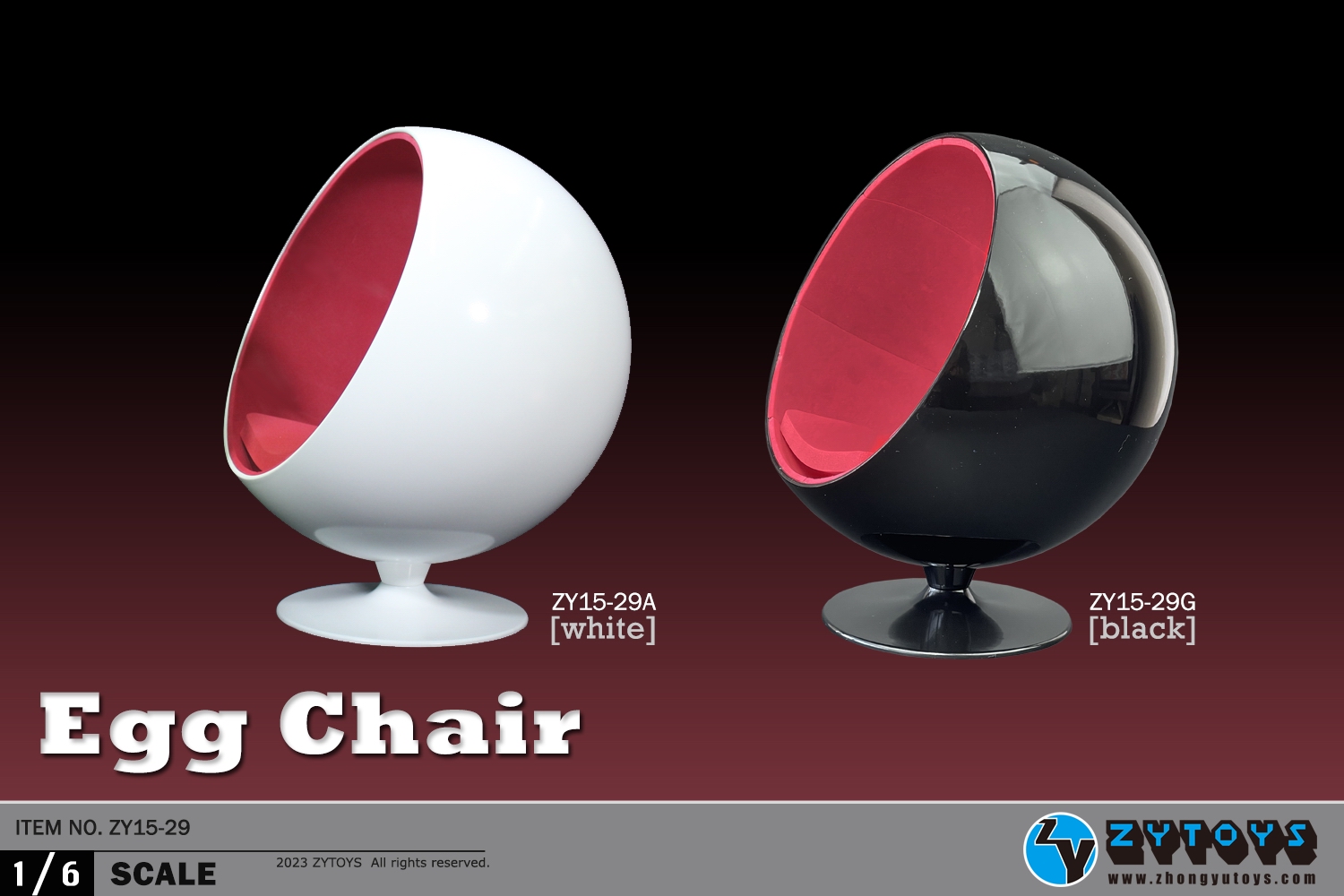 ZYTOYS-1/6 比例 太空椅 Egg Chair  (ZY15-29)(图3)
