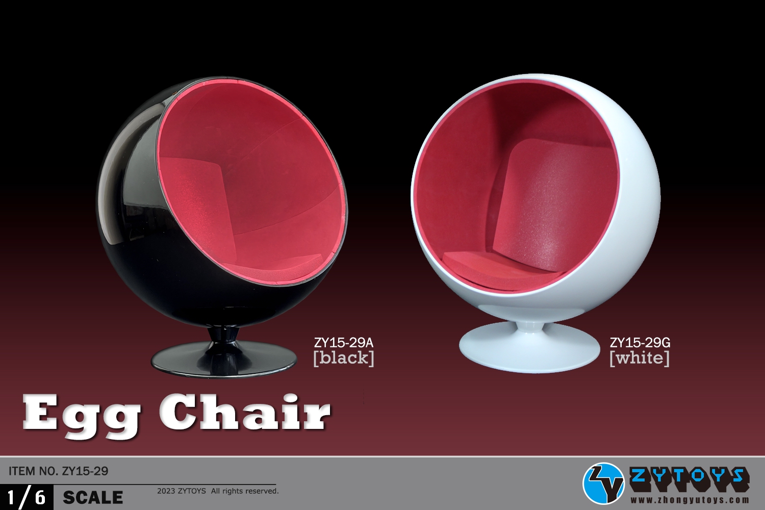 ZYTOYS-1/6 比例 太空椅 Egg Chair  (ZY15-29)(图2)