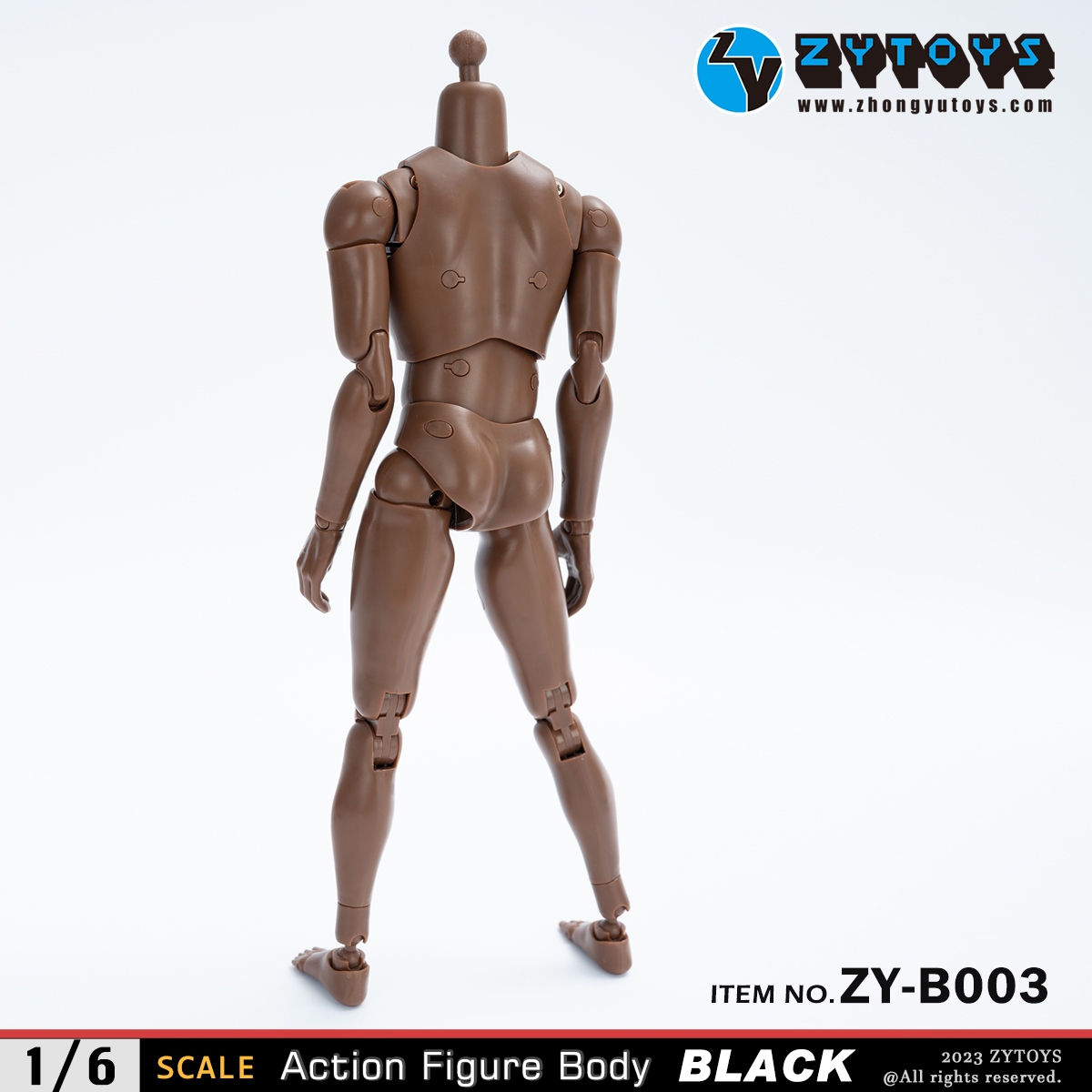 ZYTOYS 1/6 男款 BODY 素体 ZY-B003&004改款版 黑肤色 窄肩&宽肩(图5)