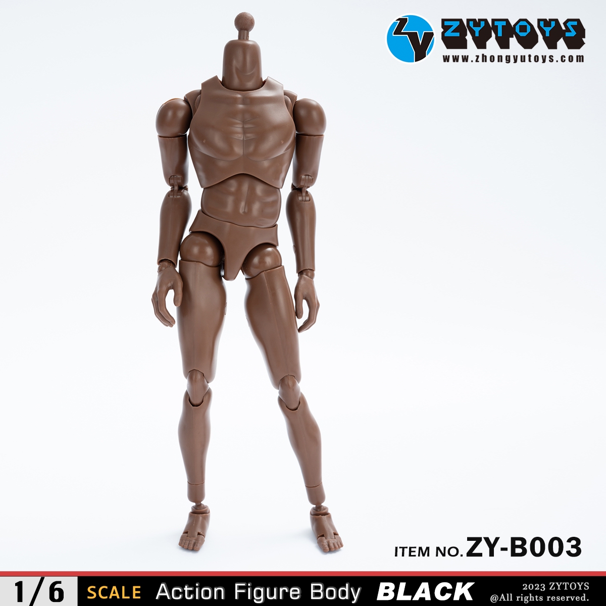 ZYTOYS 1/6 男款 BODY 素体 ZY-B003&004改款版 黑肤色 窄肩&宽肩(图4)