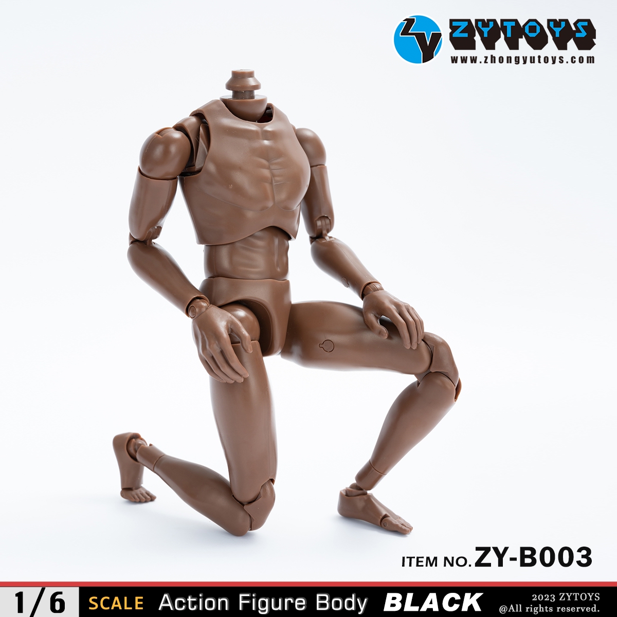 ZYTOYS 1/6 男款 BODY 素体 ZY-B003&004改款版 黑肤色 窄肩&宽肩(图7)