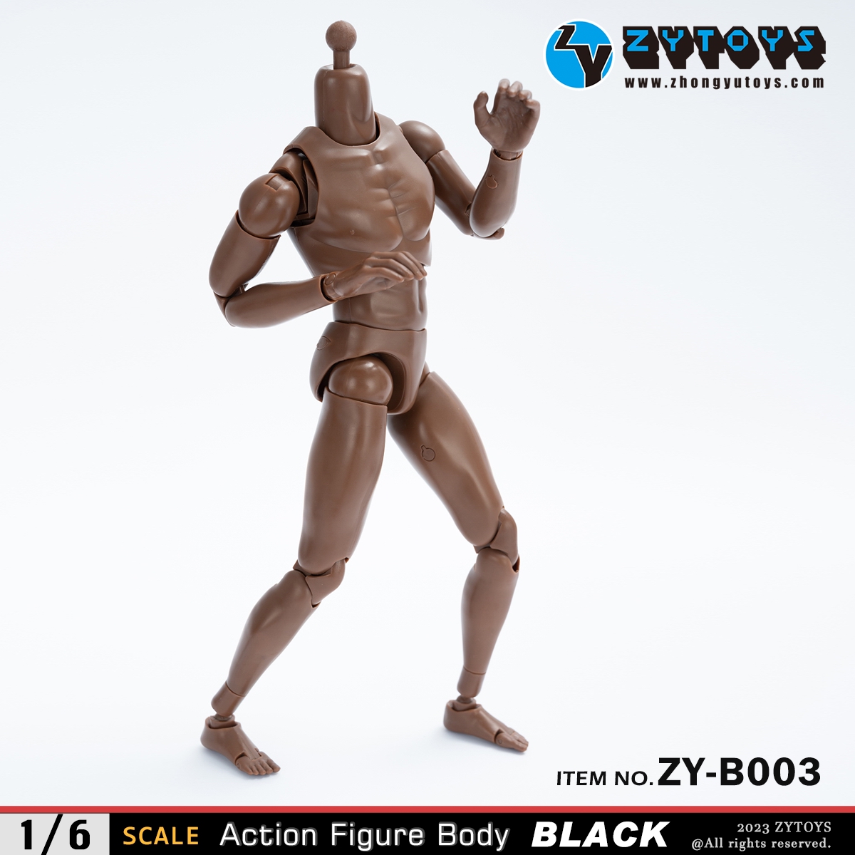 ZYTOYS 1/6 男款 BODY 素体 ZY-B003&004改款版 黑肤色 窄肩&宽肩(图6)