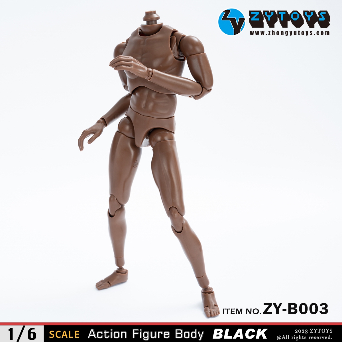 ZYTOYS 1/6 男款 BODY 素体 ZY-B003&004改款版 黑肤色 窄肩&宽肩(图3)