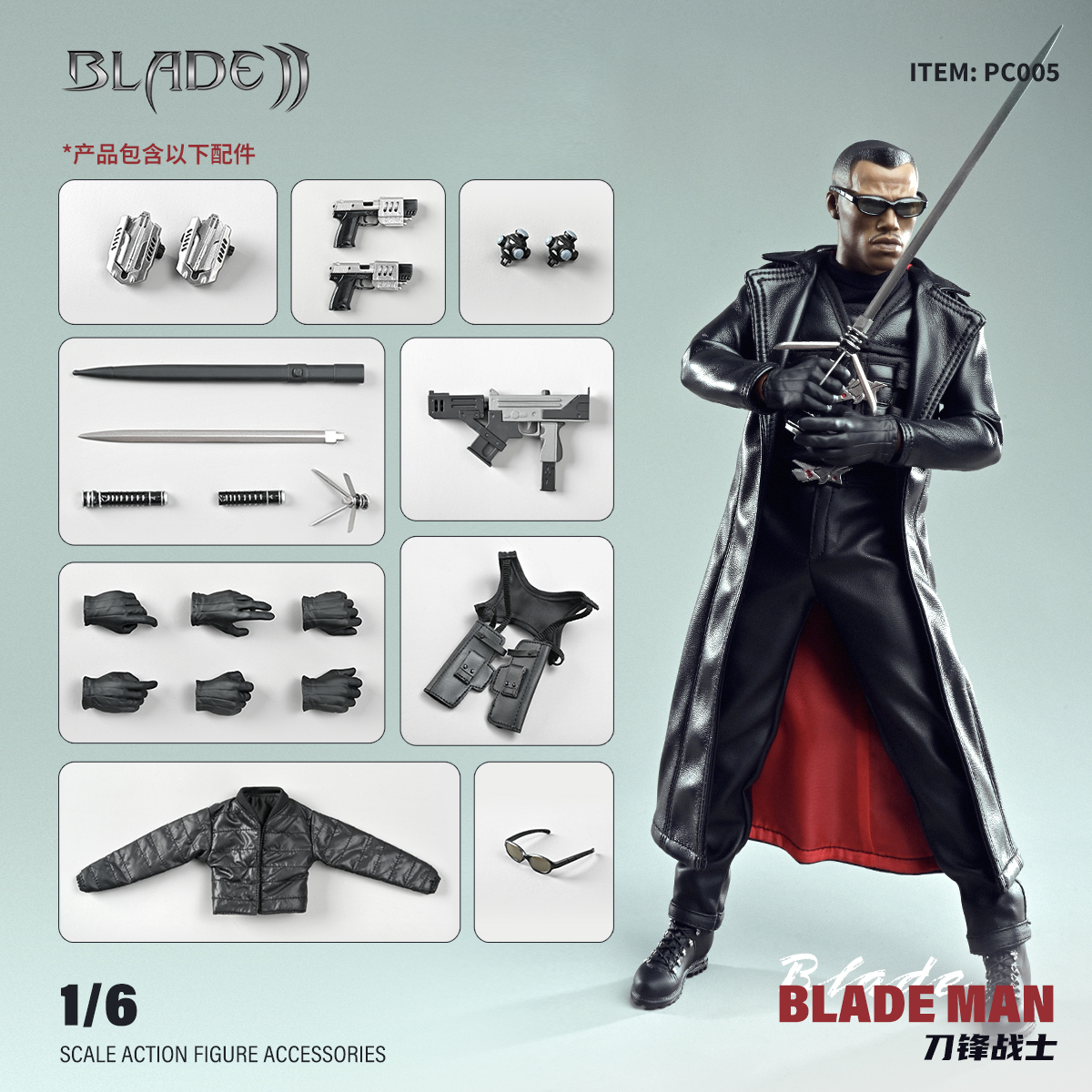 1/6刀锋战士Blade超级英雄 PC005 兵人成品模型 