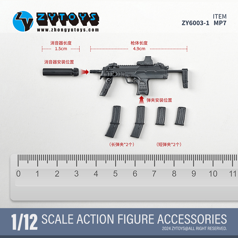 ZYTOYS 1/12武器系列 第二弹（无色，原色版）(图1)