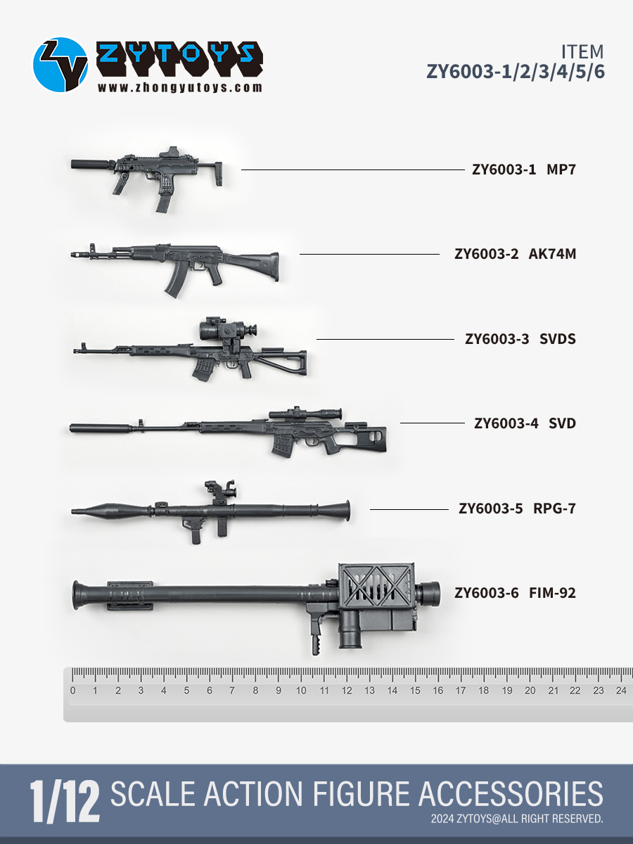 ZYTOYS 1/12武器系列 第二弹（无色，原色版）(图29)