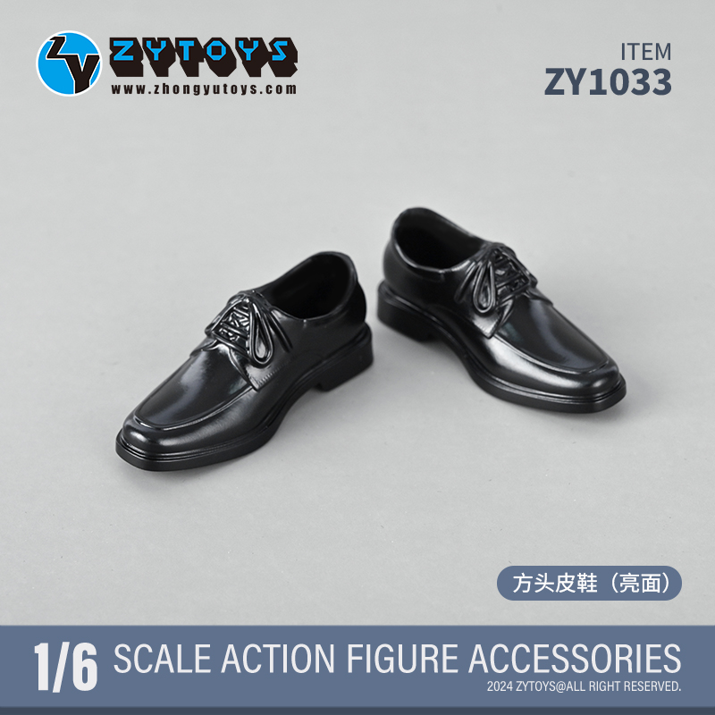 ZYTOYS 1/6 兵人手办人偶模型潮流 男装 方头圆头西装皮鞋 (图9)