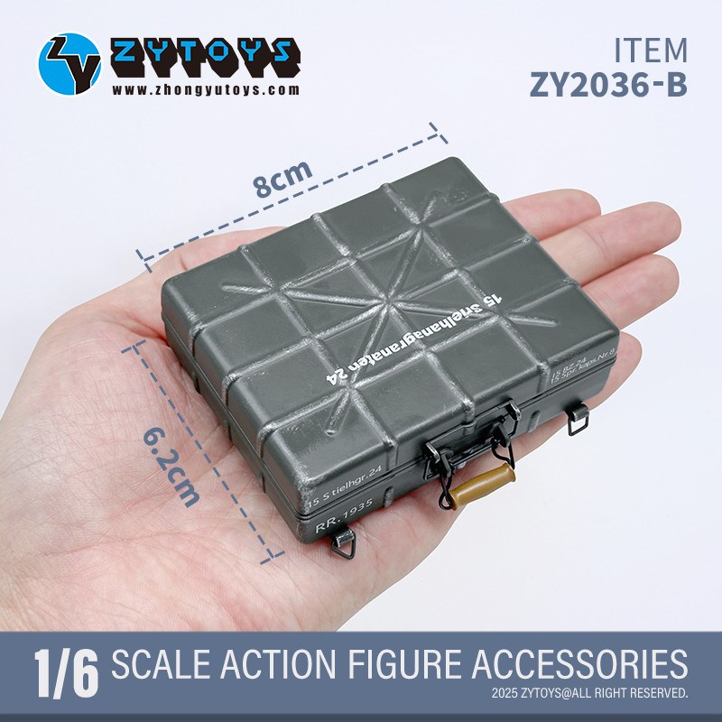 ZY2026B兵人1/6军绿色手榴弹箱套装