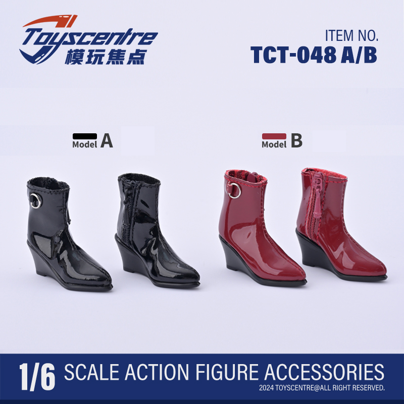 TCT-048女款短靴女坡跟尖头高跟短筒