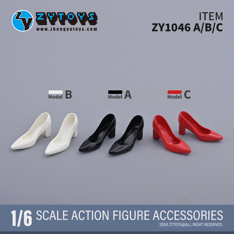 ZYTOYS ZY1046 尖头方底高跟鞋（PVC）