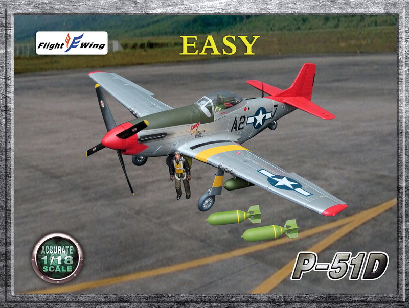 Flight Wing 1/18 P51D P51 战斗机飞机模型(2个颜色)(图8)