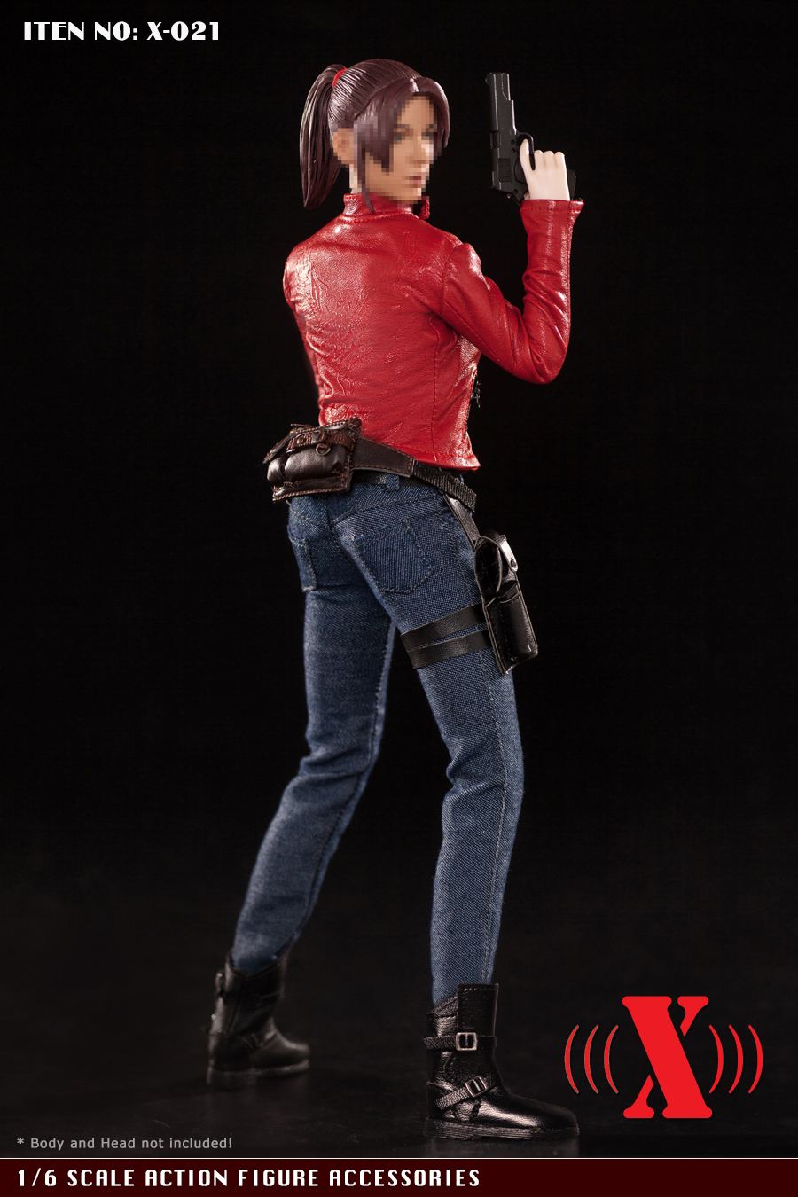  X-021 红色 机车女衣服 套装(图1)