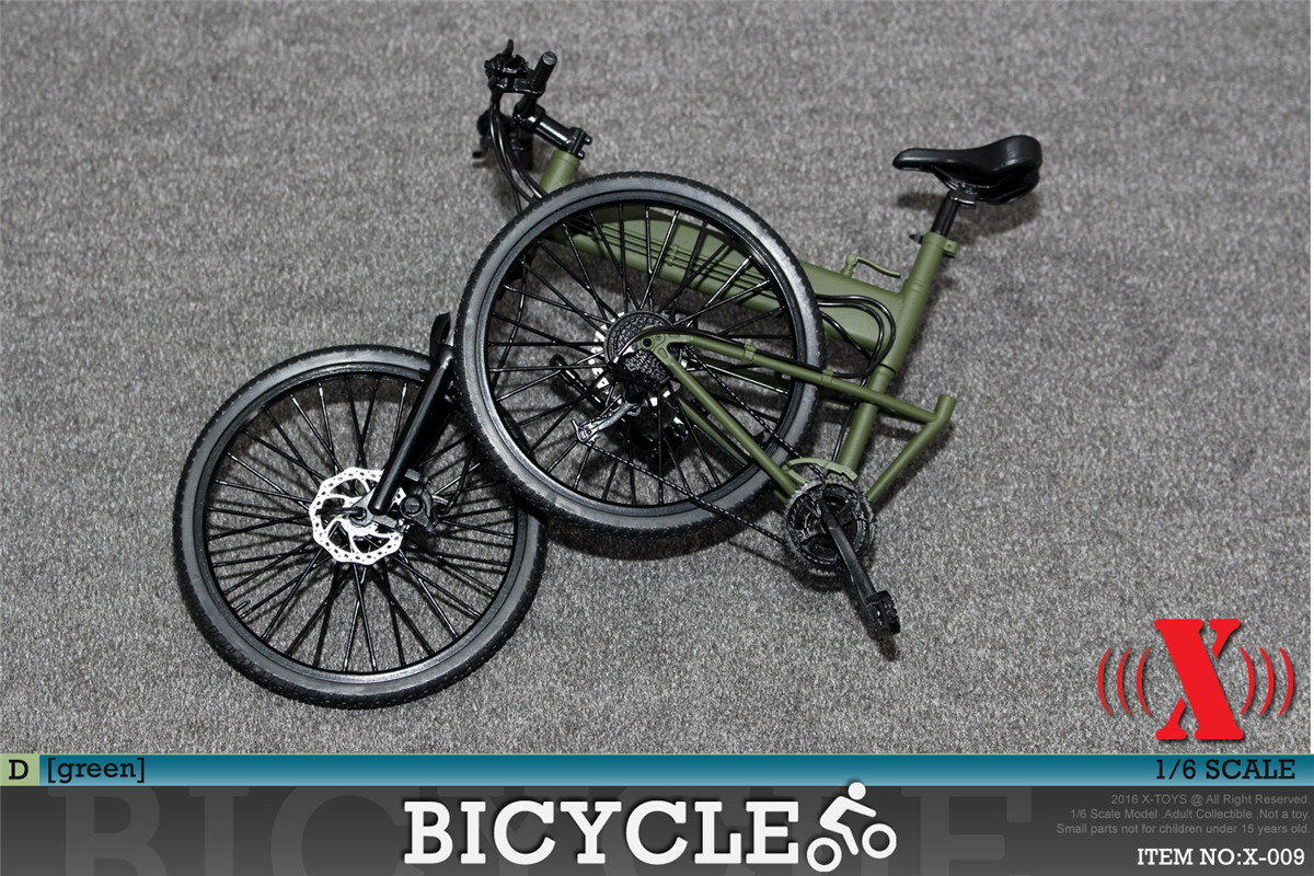 1/6模型 折叠单车 塑料模型 自行车 X-009 四款色(图1)