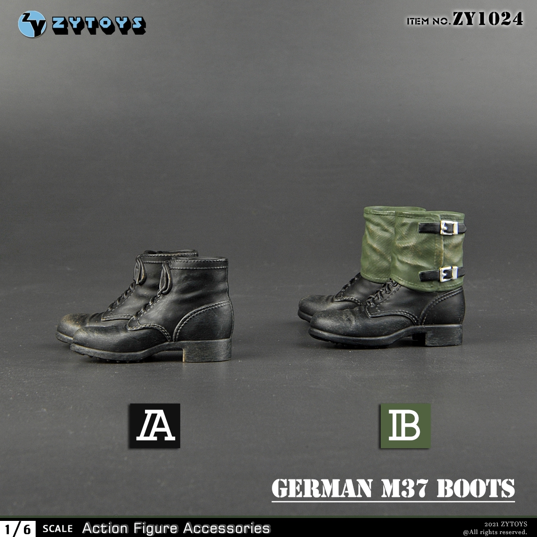 ZYTOYS 1/6 ZY1024 德军 M37靴 2款 兵人模型(图2)