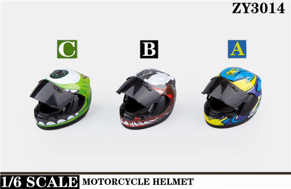 ZY3014 新款1/6摩托车头盔（3色）(图1)