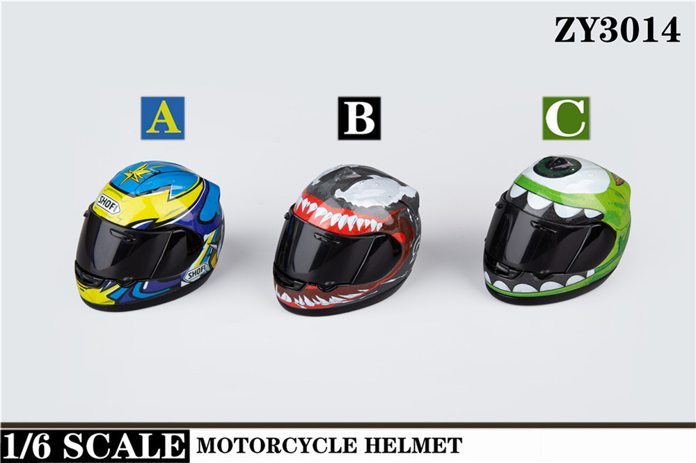 ZY3014 新款1/6摩托车头盔（3色）(图2)